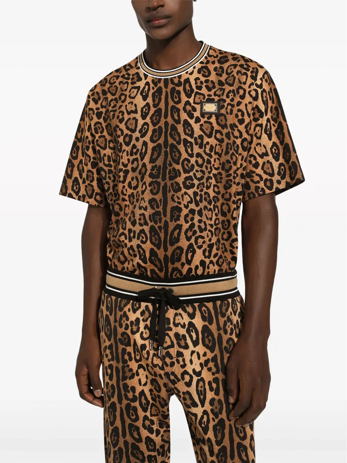 Dolce & Gabbana ヒョウ柄コットン Tシャツ - ブラウン - 画像3
