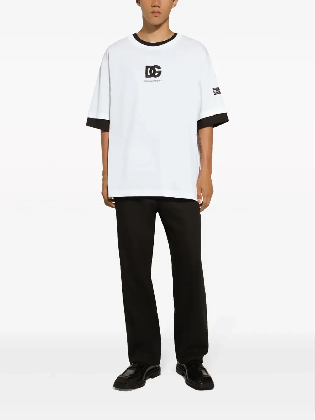 Dolce & Gabbana ロゴアップリケ コットン Tシャツ - ホワイト - 画像3