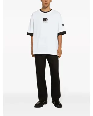 Dolce & Gabbana ロゴアップリケ コットン Tシャツ - ホワイト - サムネイル3