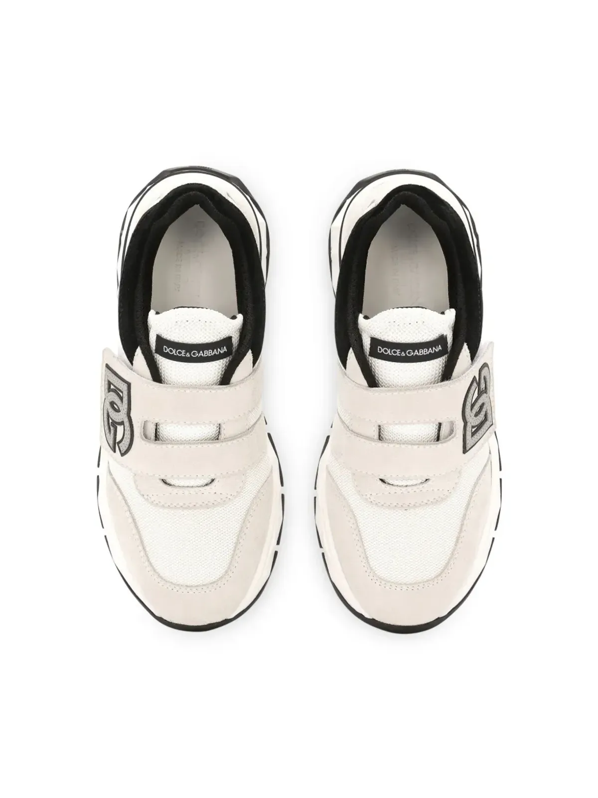Dolce & Gabbana Kids DGアップリケ・タッチストラップスニーカー - ニュートラルカラー - 画像4