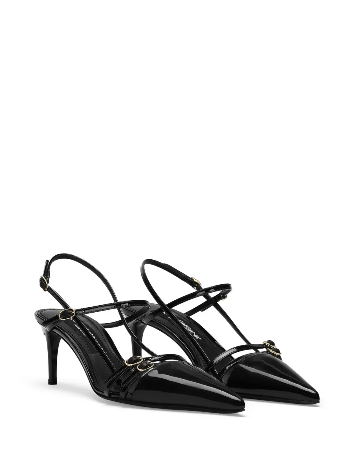 ビンテージ Dolce & Gabbana DGプラーク レザー パンプス - ブラック - 画像2