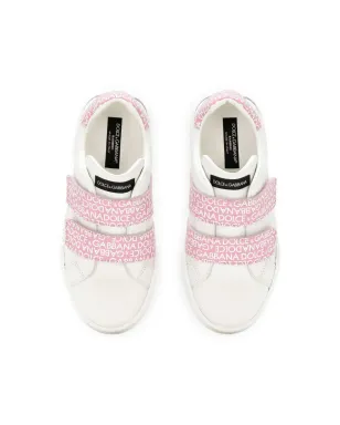 Dolce & Gabbana Kids Portofino タッチストラップスニーカー - ホワイト - サムネイル4