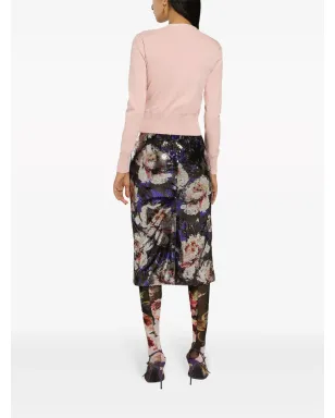 Dolce & Gabbana スパンコール付きペンシルミディスカート - パープル - サムネイル4