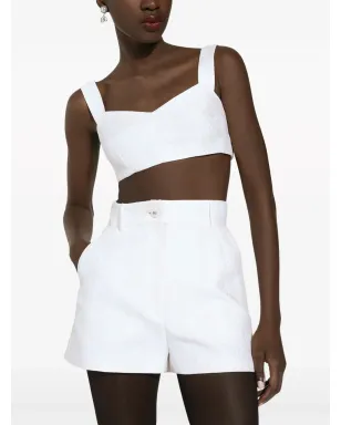 Dolce & Gabbana DG ジャカード クロップドトップ - ホワイト - サムネイル5