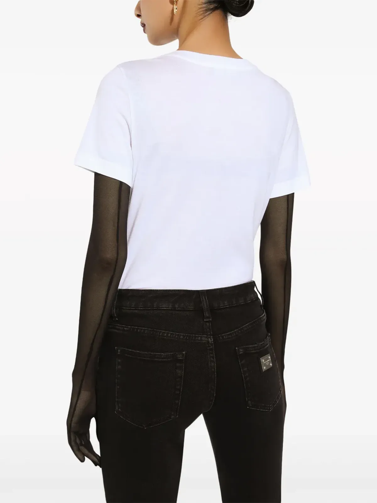 Dolce & Gabbana ロゴパッチ コットンTシャツ - ホワイト - 画像4