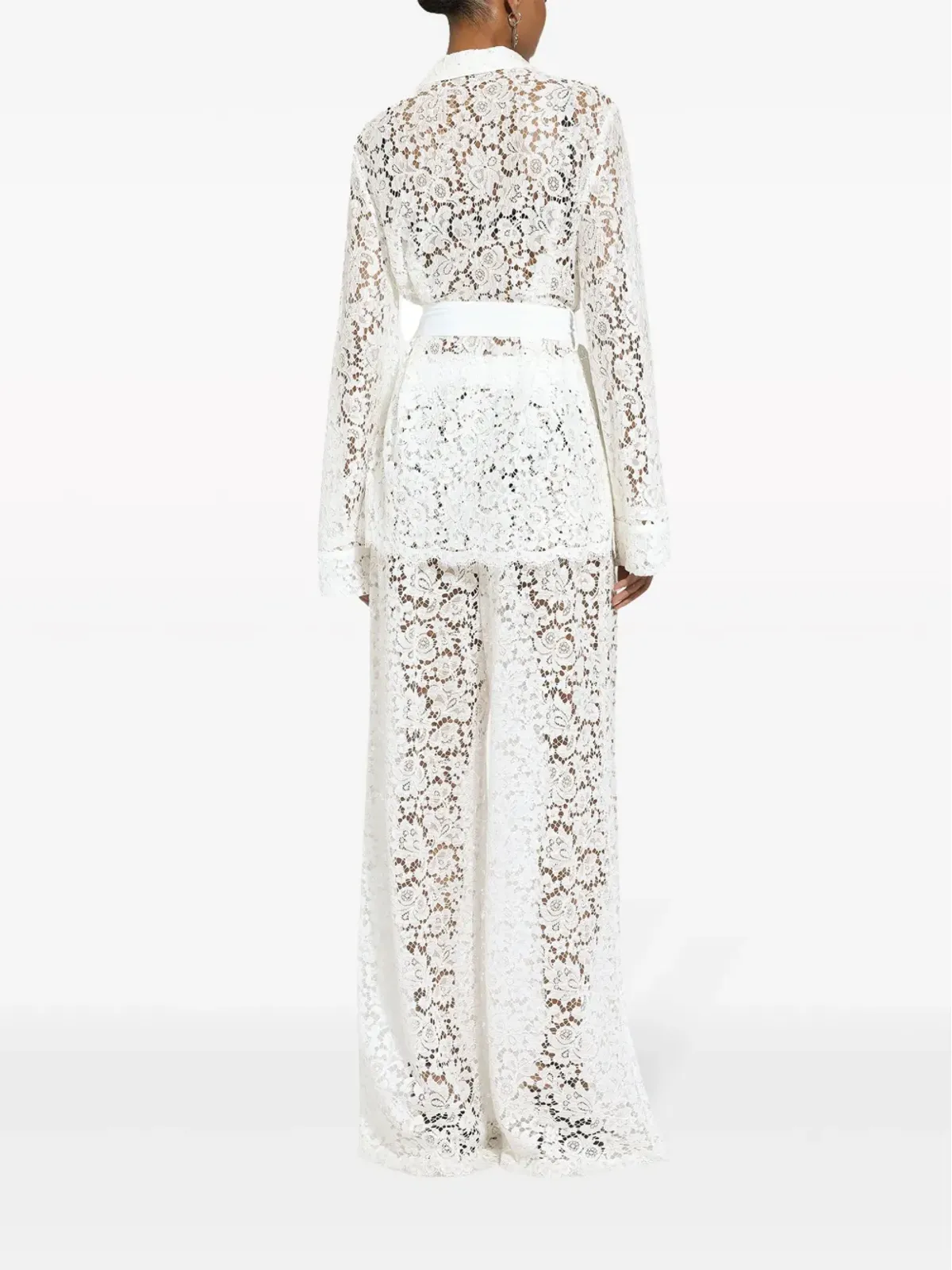 Dolce & Gabbana DNA フローラルレースベルト付きシャツ - ホワイト - 画像4