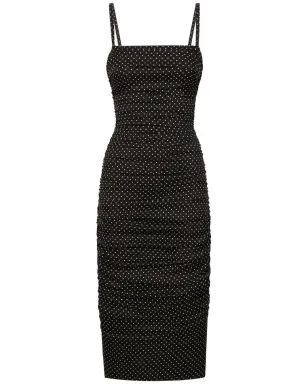 Dolce & Gabbana ポルカドット柄ミディドレス ブラック - サムネイル1