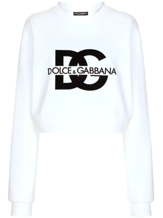 Dolce & Gabbana Dolce & Gabbana ロゴプリント コットンブレンド スウェットシャツ - ホワイトの商品画像