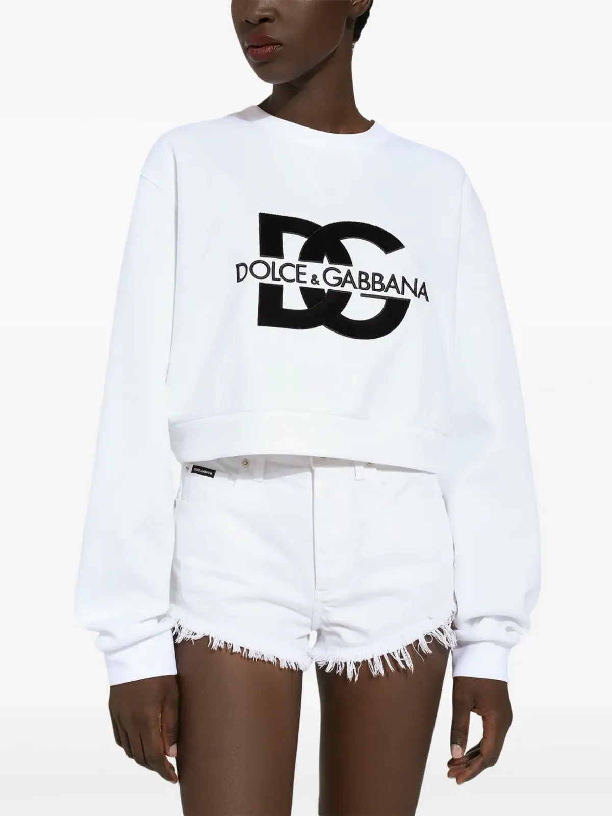 Dolce & Gabbana ロゴプリント コットンブレンド スウェットシャツ - ホワイト - 画像5