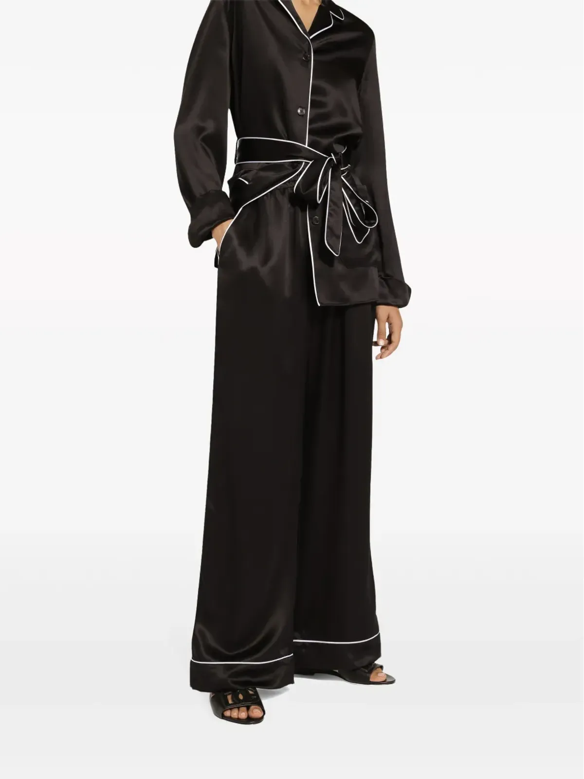 Dolce & Gabbana ウエストゴム入り シルク パラッツォパンツ - ブラック - 画像5