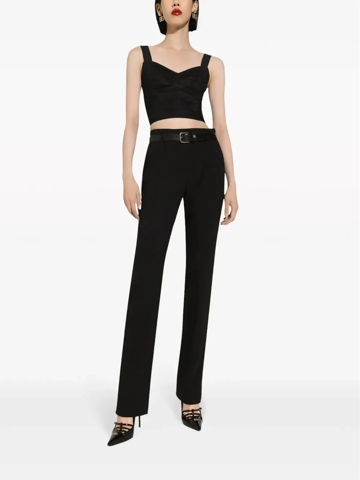 Dolce & Gabbana スリムフィット テーラードパンツ（ブラック） - 画像2