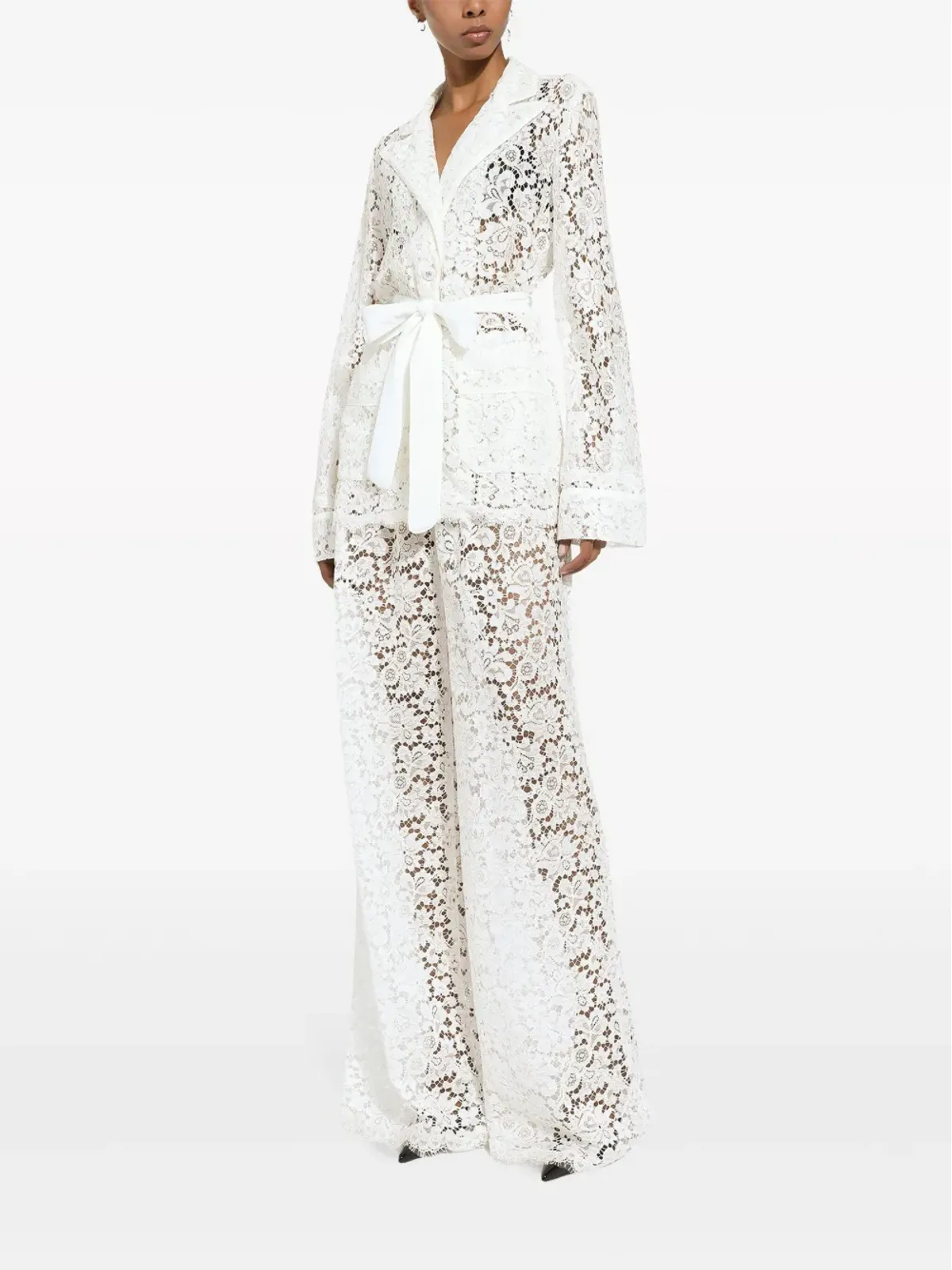Dolce & Gabbana 花柄レース ロング丈 パラッツォパンツ - ホワイト - 画像2