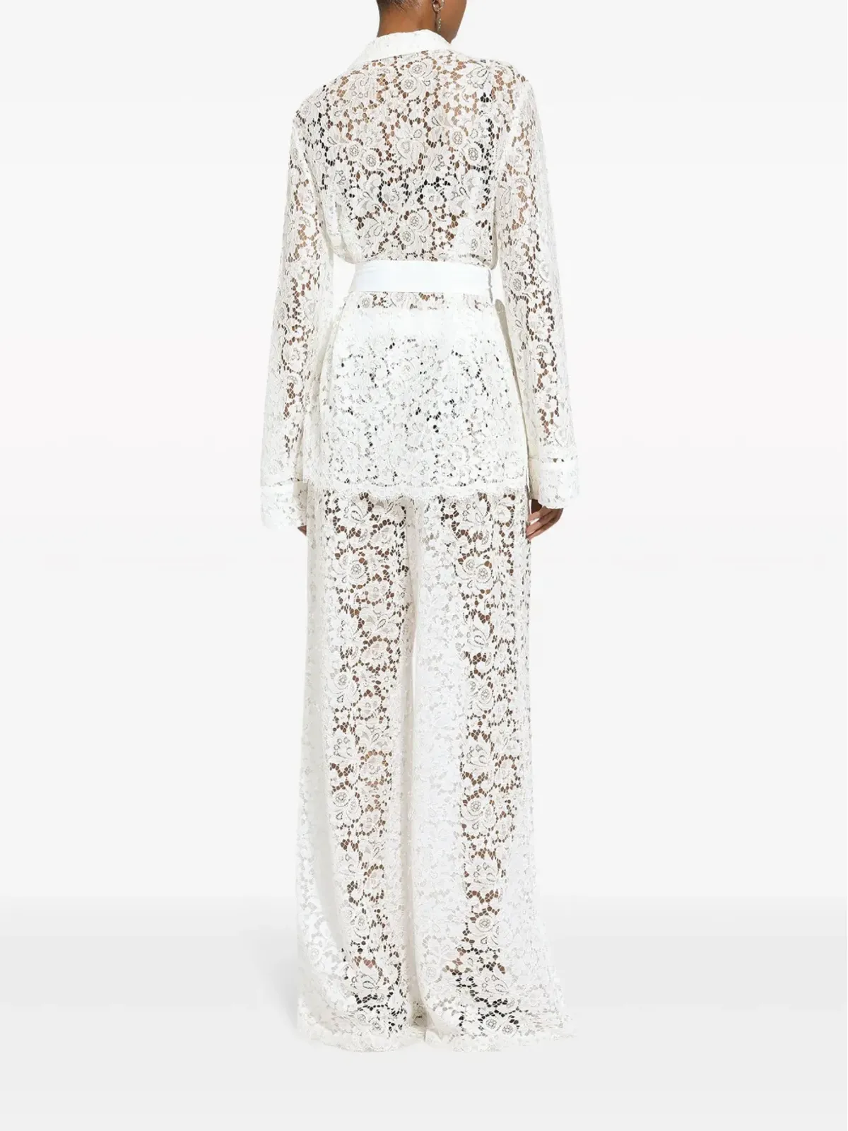 Dolce & Gabbana 花柄レース ロング丈 パラッツォパンツ - ホワイト - 画像3