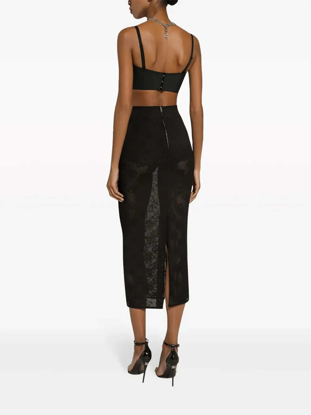 Dolce & Gabbana DGジャカード ミディスカート - ブラック - 画像3