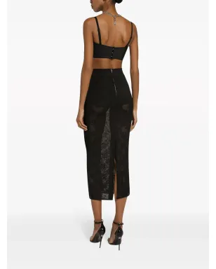 Dolce & Gabbana DGジャカード ミディスカート - ブラック - サムネイル3