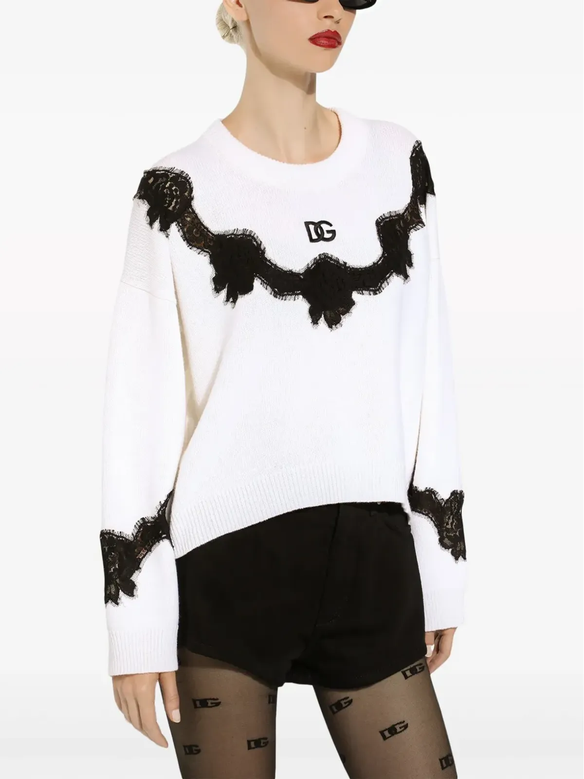 ビンテージ Dolce & Gabbana DNAレースインサート ジャンパー - 画像5