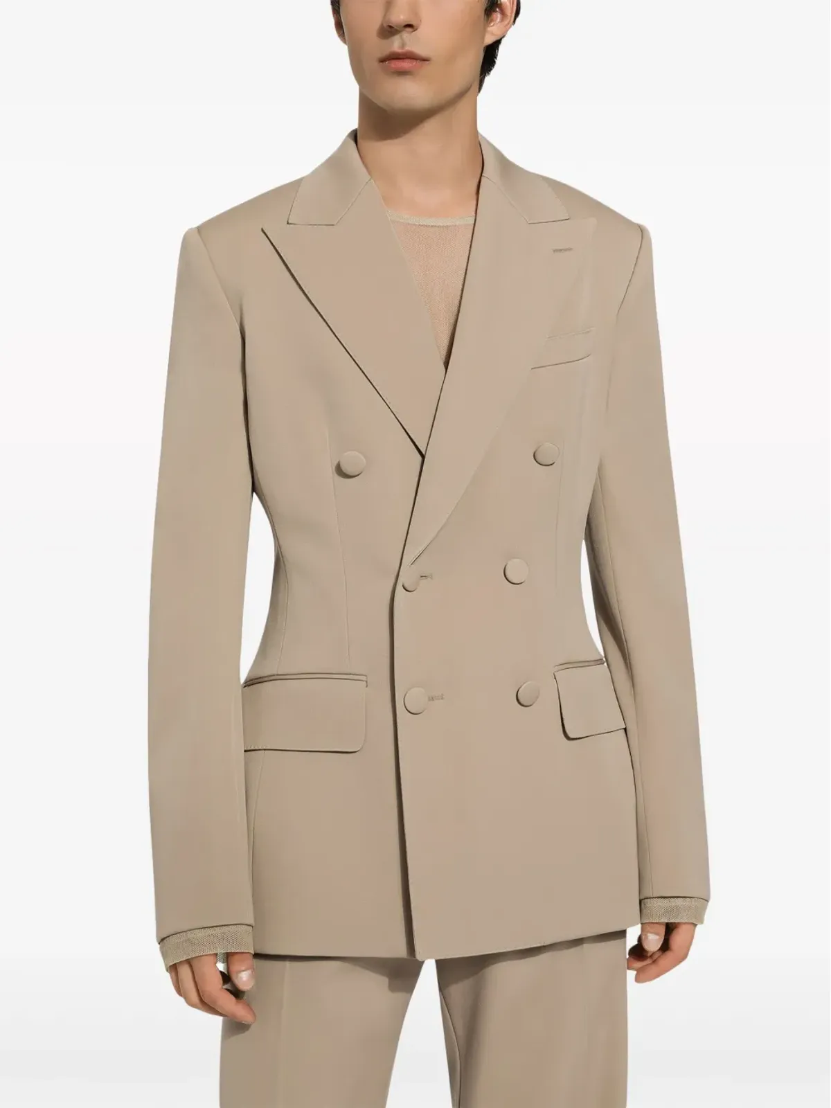 Dolce & Gabbana フローラルアップリケ ダブルブレストスーツ - Neutrals - 画像5