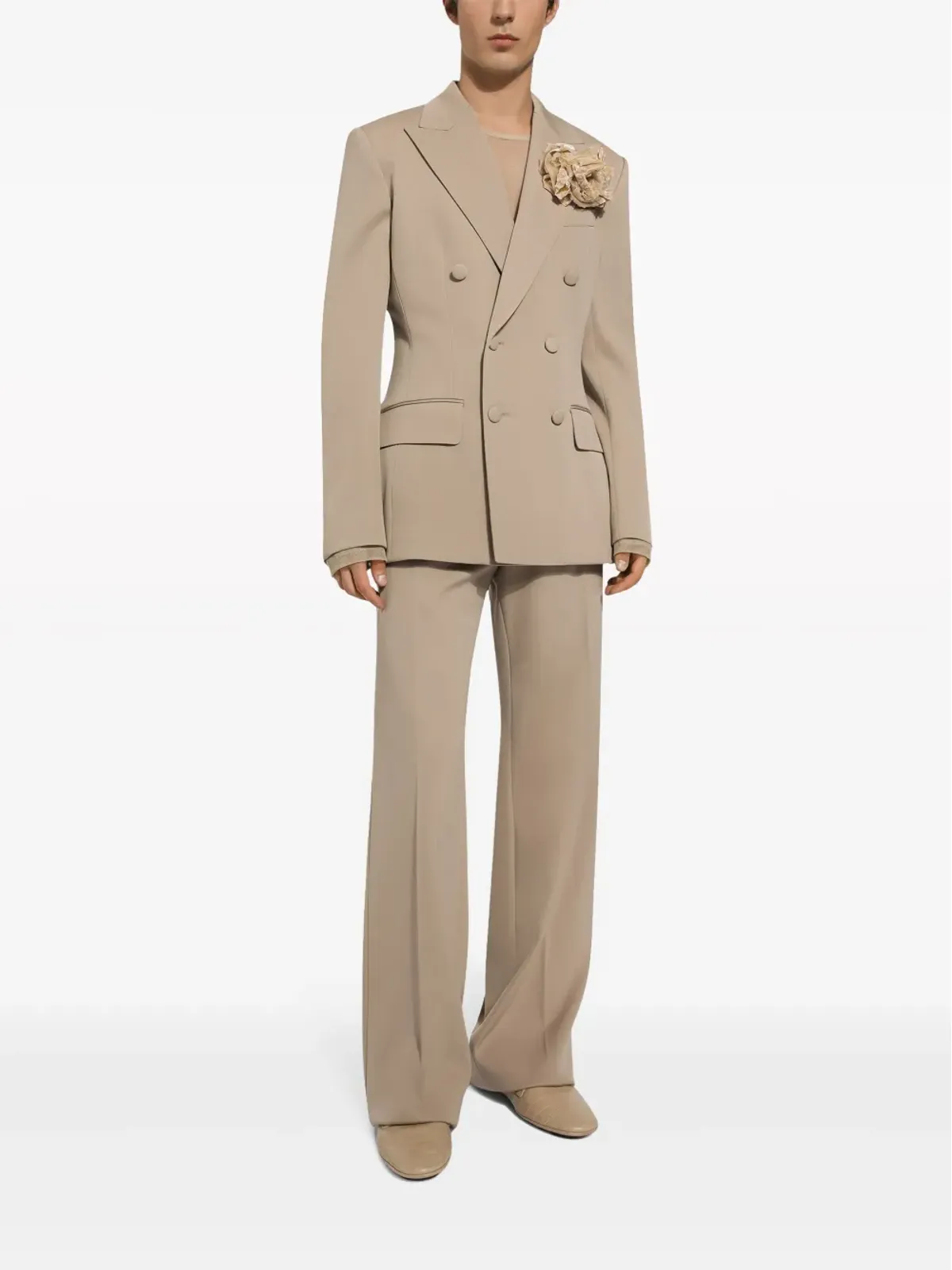 Dolce & Gabbana フローラルアップリケ ダブルブレストスーツ - Neutrals - 画像2