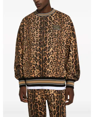 Dolce & Gabbana ヒョウ柄コットン スウェットシャツ ブラウン - サムネイル5