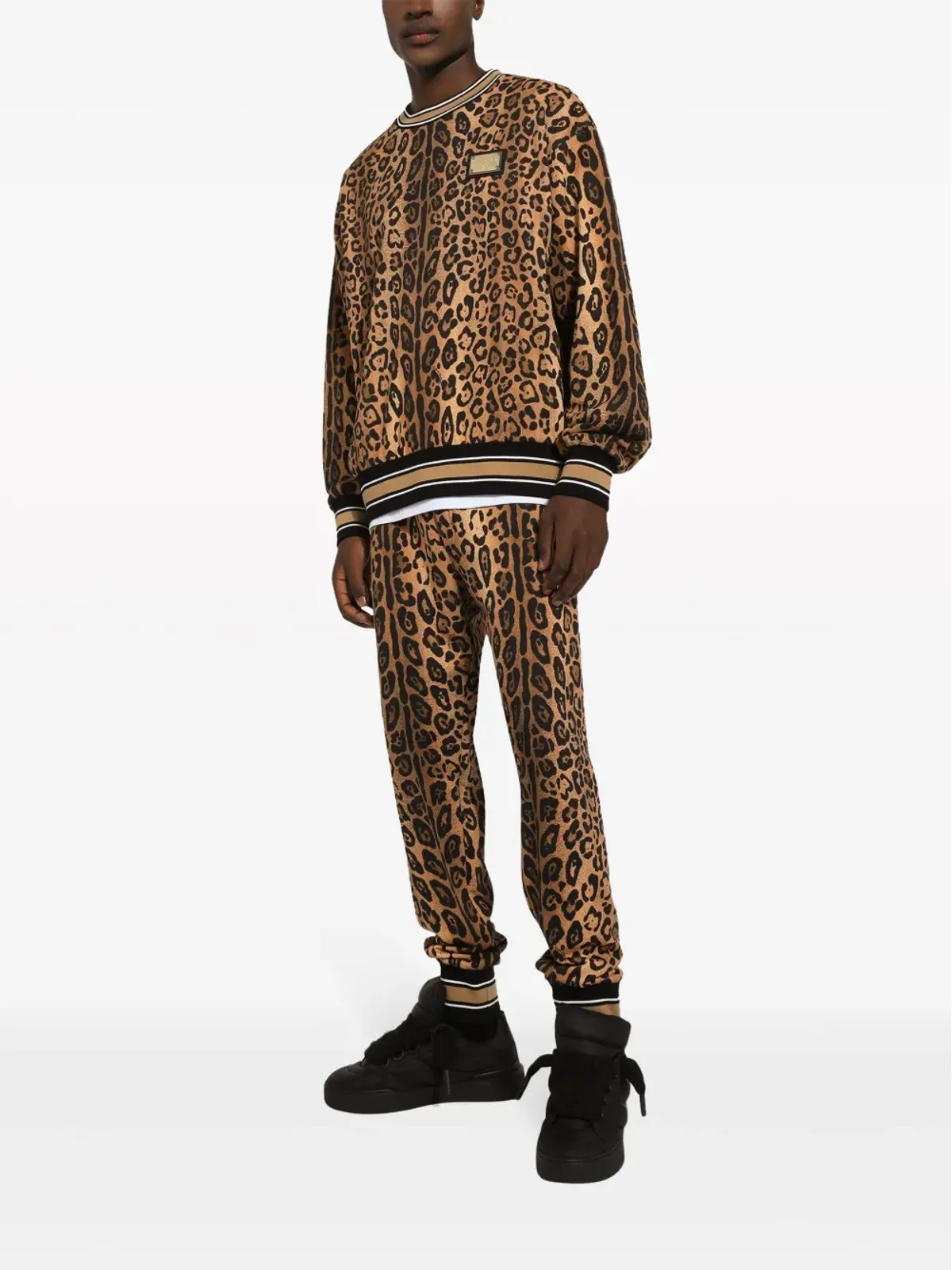 Dolce & Gabbana ヒョウ柄コットン スウェットシャツ ブラウン - 画像2