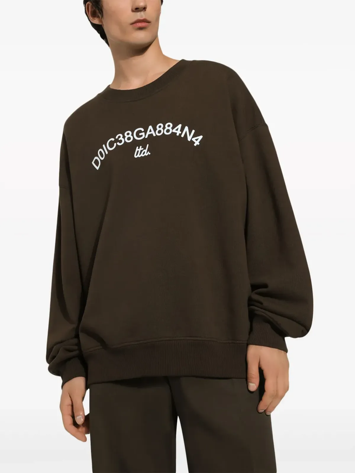 Dolce & Gabbana ロゴプリント コットン スウェットシャツ - ブラウン - 画像5