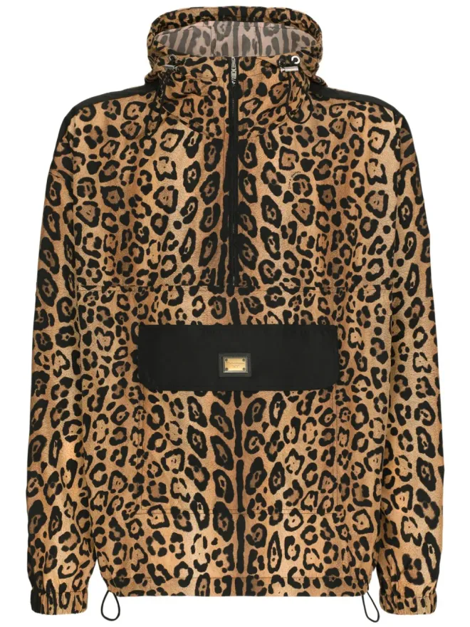 Dolce & Gabbana Dolce & Gabbana レオパード柄フード付きジャケット ブラウンの商品画像