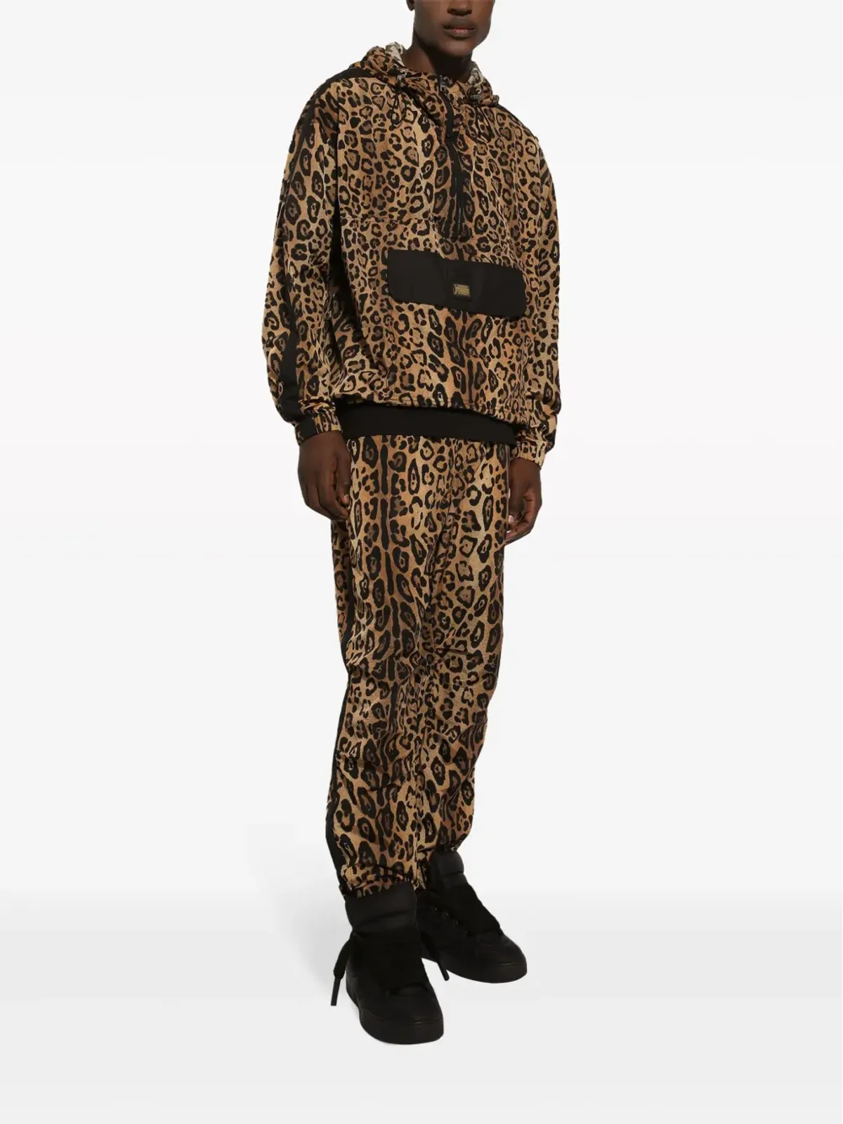 Dolce & Gabbana レオパード柄フード付きジャケット ブラウン - 画像5