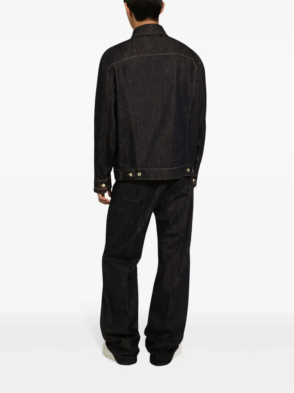 Dolce & Gabbana コントラストステッチデニムジャケット ブラック - 画像4