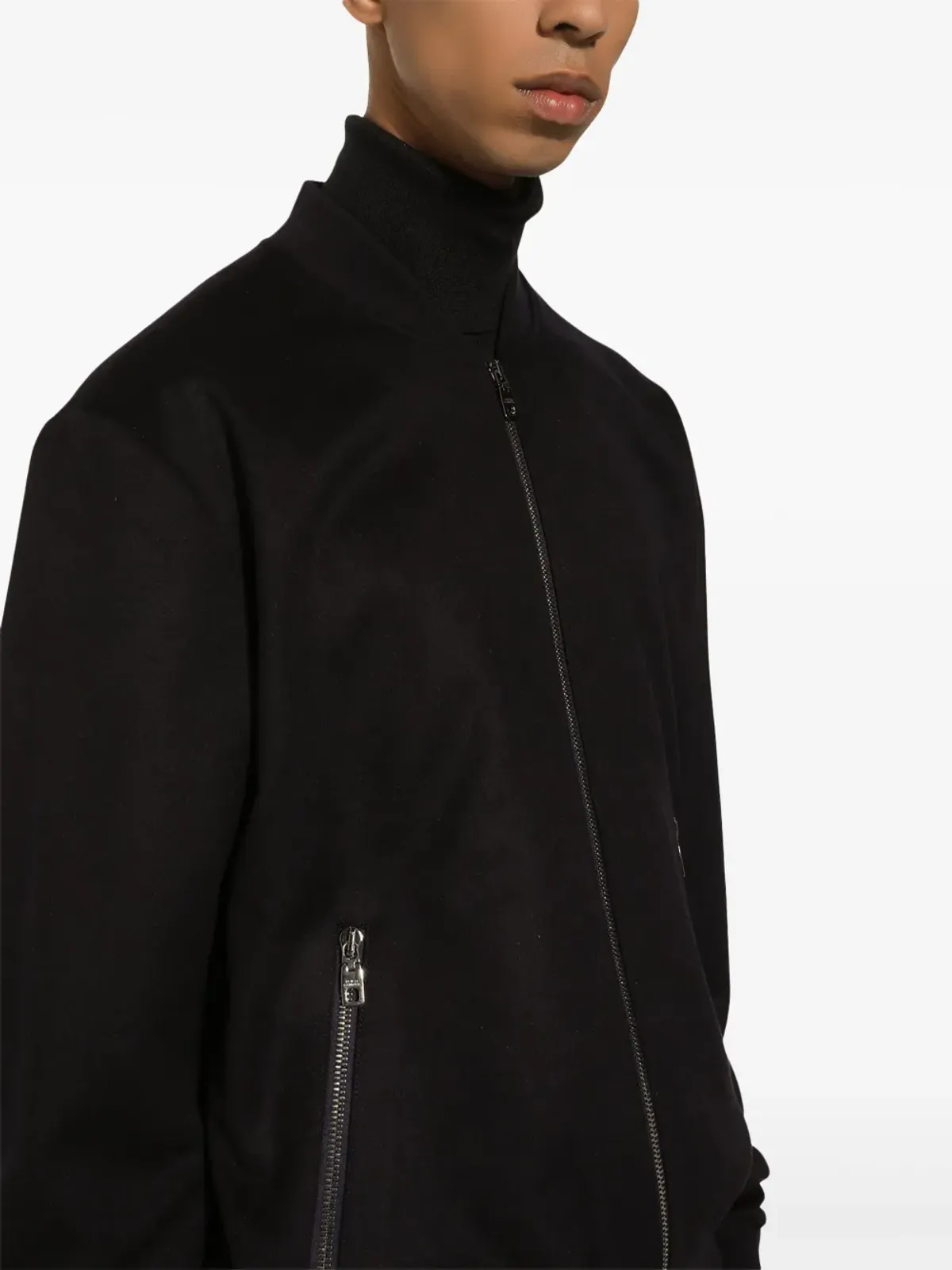 Dolce & Gabbana ジップアップ カシミア ボンバー ジャケット ブルー - 画像5