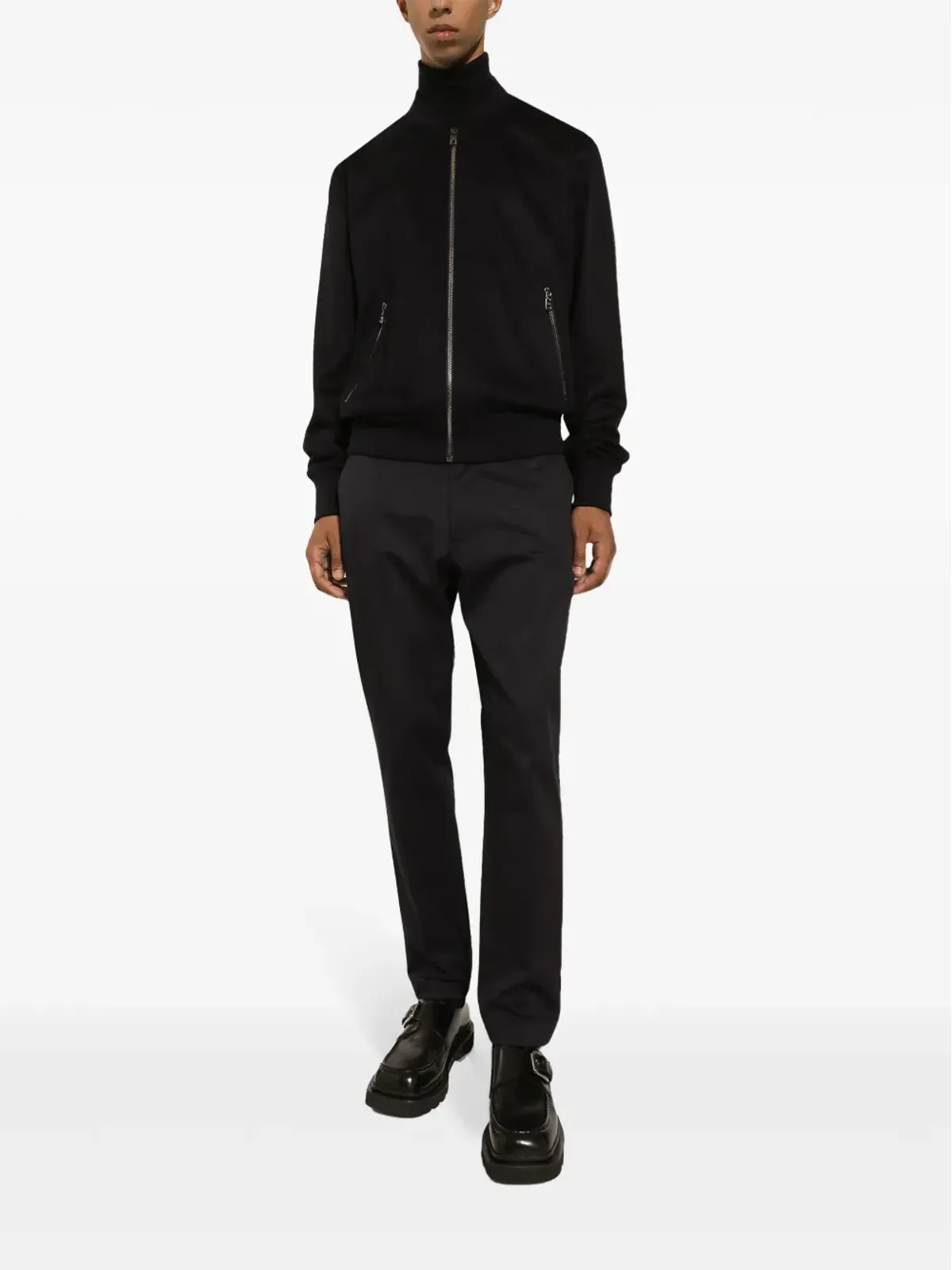 Dolce & Gabbana ジップアップ カシミア ボンバー ジャケット ブルー - 画像2