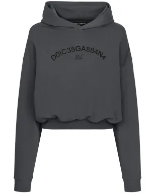 Dolce & Gabbana ロゴプリント コットン パーカー - グレー - サムネイル1