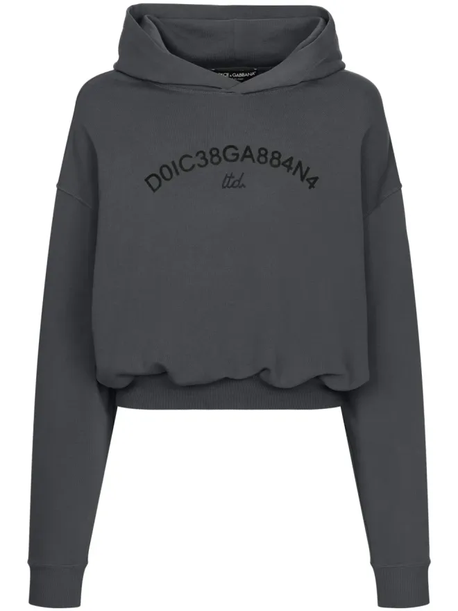 Dolce & Gabbana Dolce & Gabbana ロゴプリント コットン パーカー - グレーの商品画像