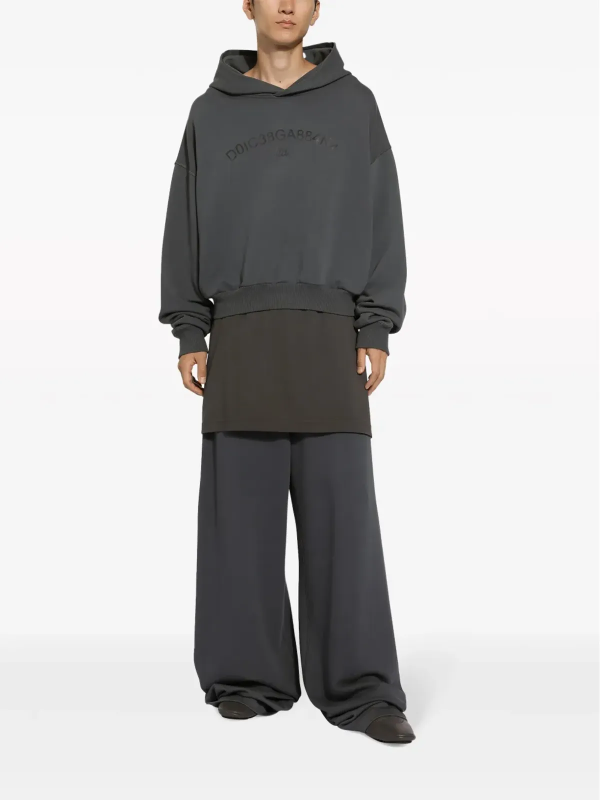 Dolce & Gabbana ロゴプリント コットン パーカー - グレー - 画像2