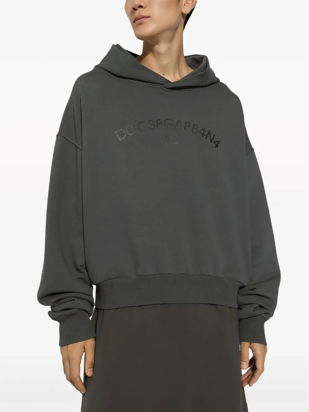 Dolce & Gabbana ロゴプリント コットン パーカー - グレー - 画像4