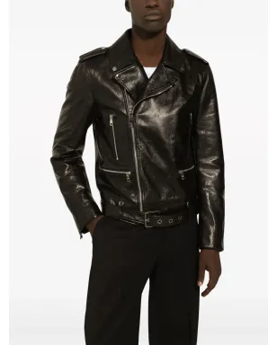 Dolce & Gabbana グレインドレザー バイカージャケット - サムネイル5
