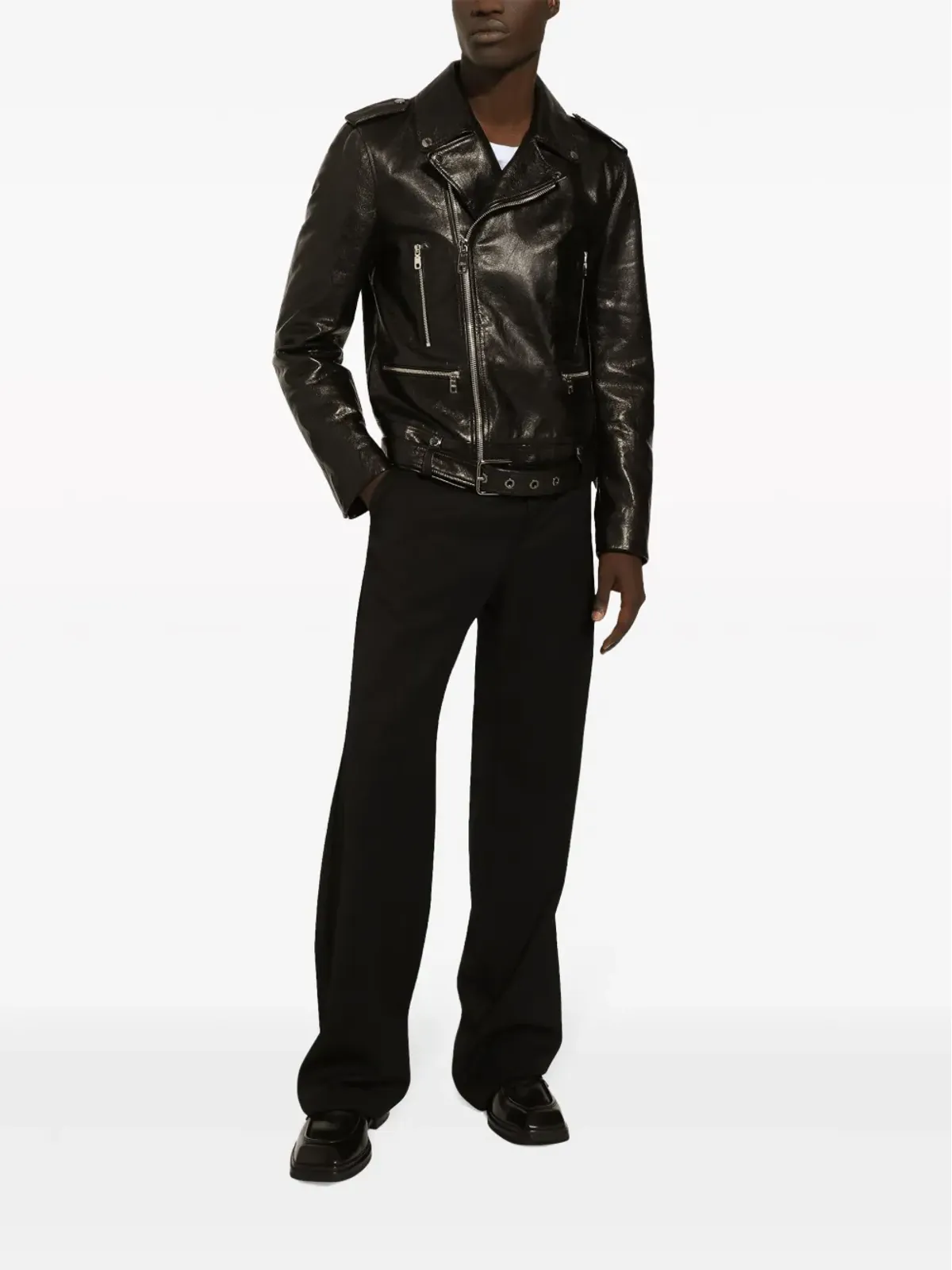 Dolce & Gabbana グレインドレザー バイカージャケット - 画像2