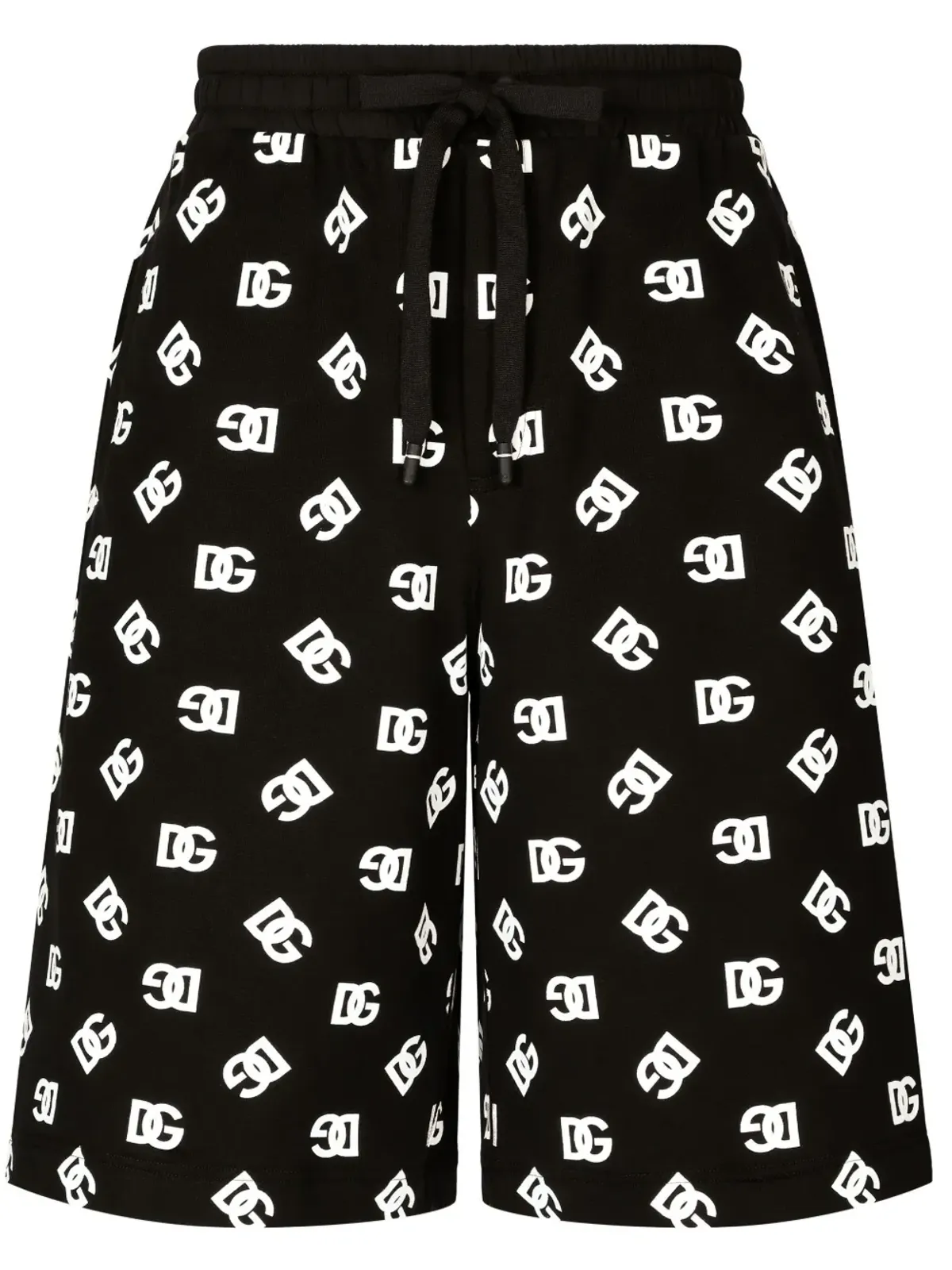 Dolce & Gabbana ロゴプリント コットン トラックショーツ - ブラック - 画像1