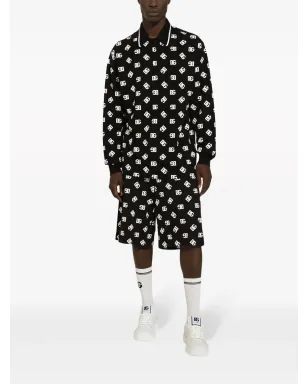 Dolce & Gabbana ロゴプリント コットン トラックショーツ - ブラック - サムネイル2