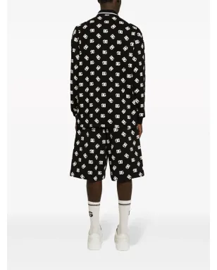 Dolce & Gabbana ロゴプリント コットン トラックショーツ - ブラック - サムネイル3