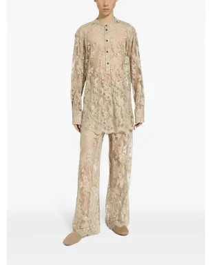 ビンテージ Dolce & Gabbana サルトリアーレ ワイドパンツ レース ベージュ - サムネイル3