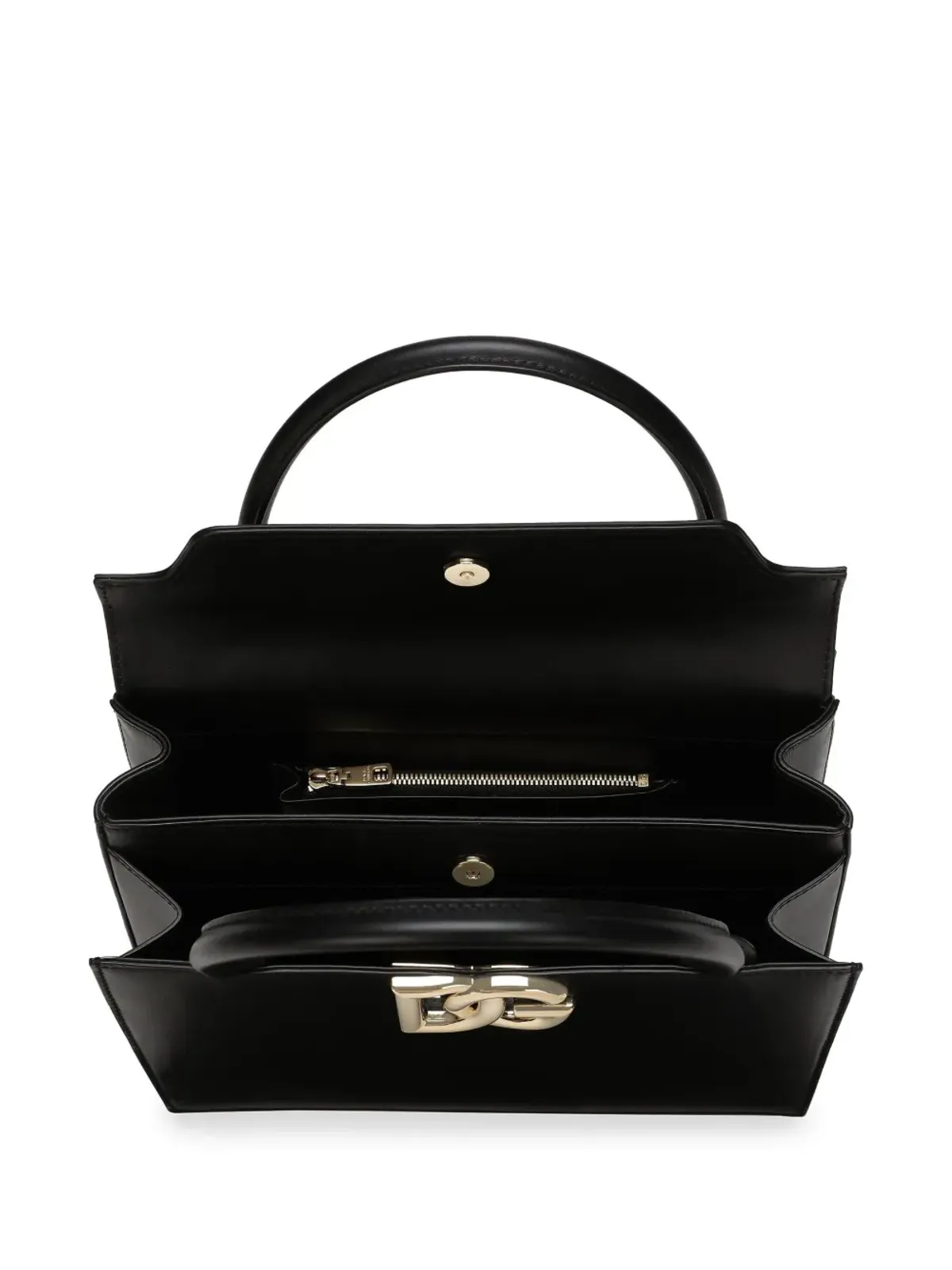 Dolce & Gabbana ロゴプレート付きレザートートバッグ - 画像5