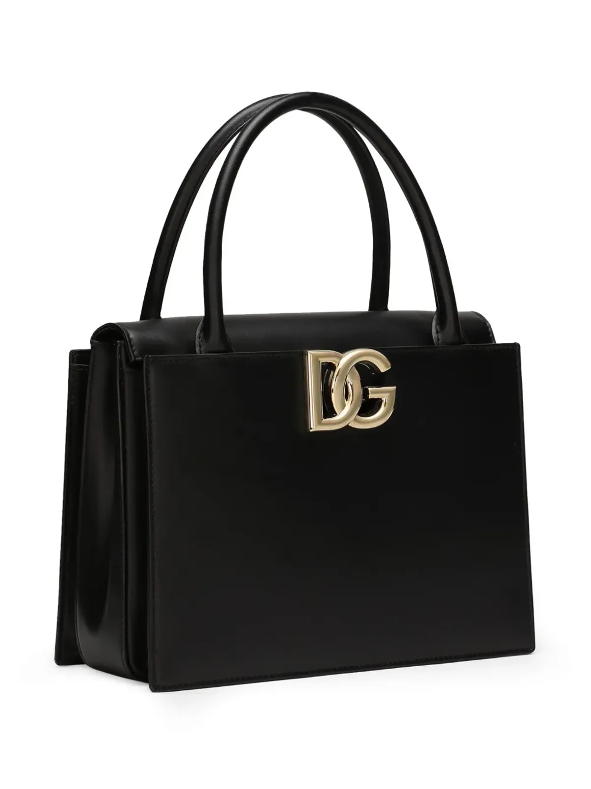 Dolce & Gabbana ロゴプレート付きレザートートバッグ - 画像4