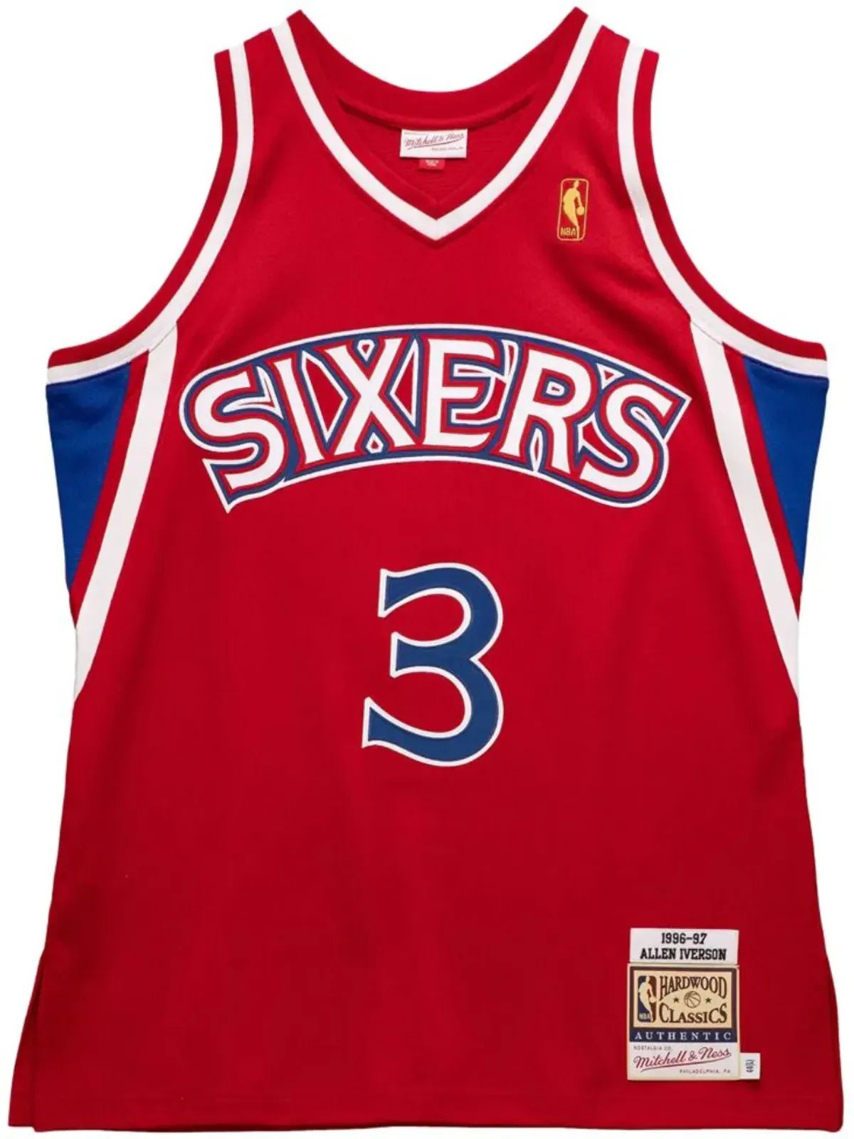 Mitchell & Ness NBA Philadelphia 76ers 96 Allen Iverson アンオーセンティック ジャージ - Red - 画像1