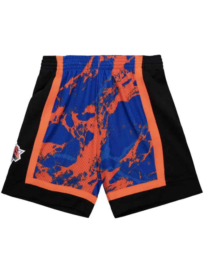 Mitchell & Ness Mitchell & Ness NY Knicks 1996 チーム Marble バスケットボールショーツ - ブルーの商品画像