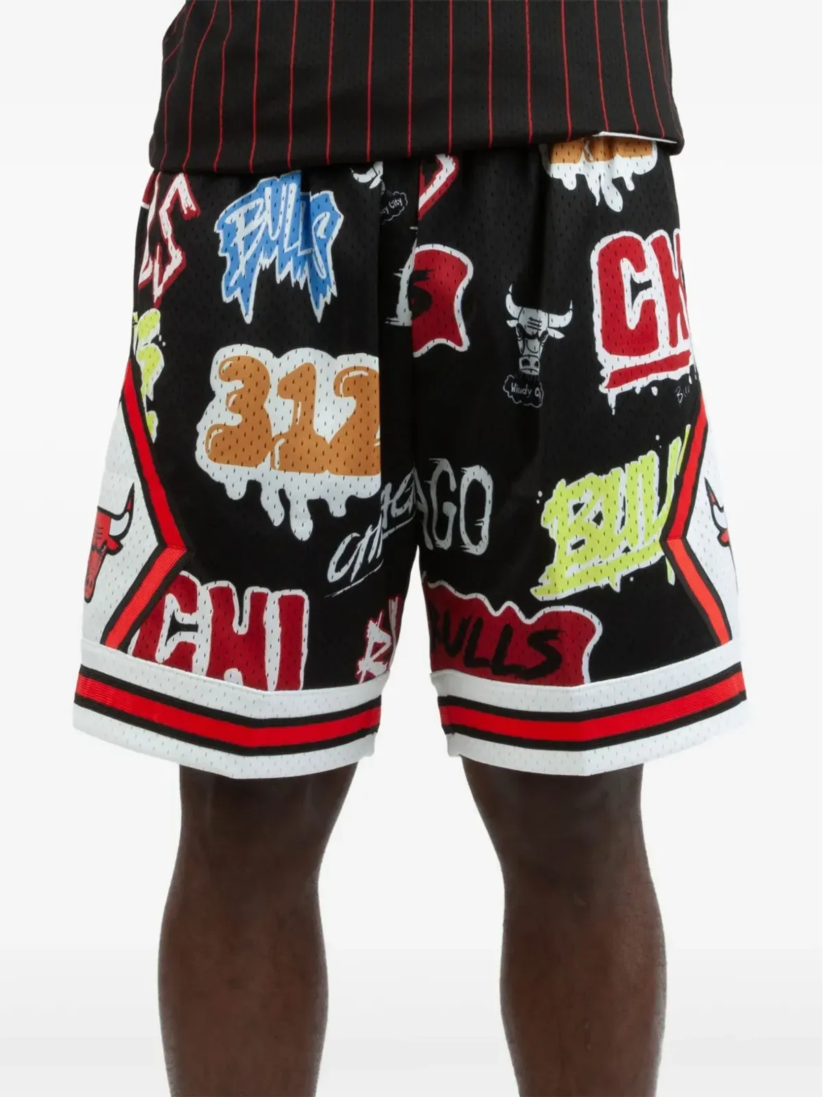 Mitchell & Ness NBA Chicago Bulls 1997 Slap Sticker Swingman ショーツ ブラック - 画像2