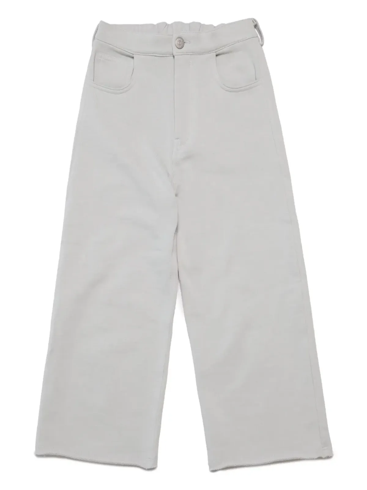 MM6 Maison Margiela Kids ロゴパッチ付きコットンストレートトラウザー - 画像1