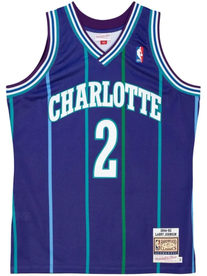 Mitchell & Ness Mitchell & Ness NBA Charlotte Hornets 94 Larry Johnson authentic alternate jersey - Purpleの商品画像