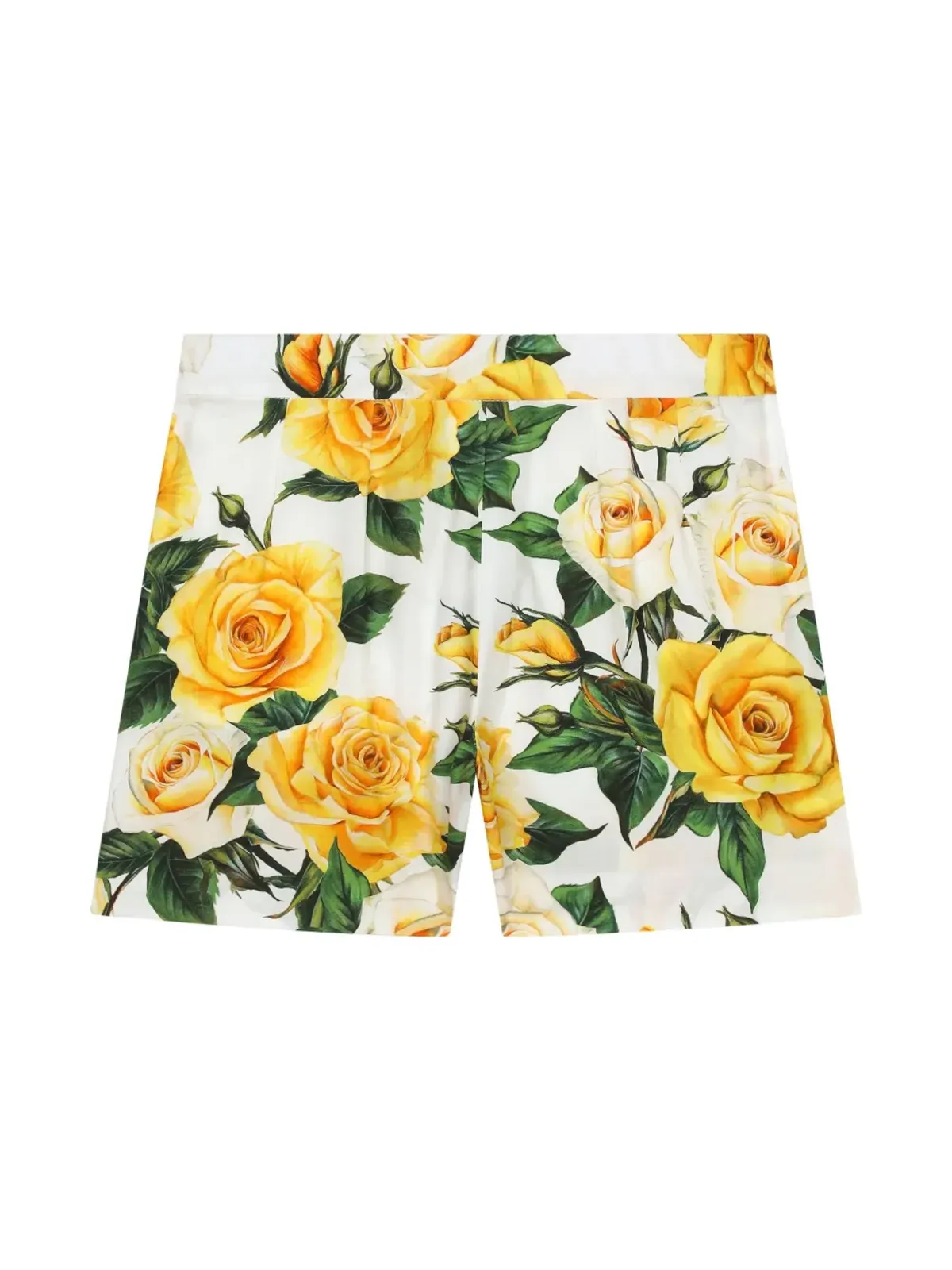Dolce & Gabbana Kids ローズプリント コットンショーツ - ホワイト - 画像2