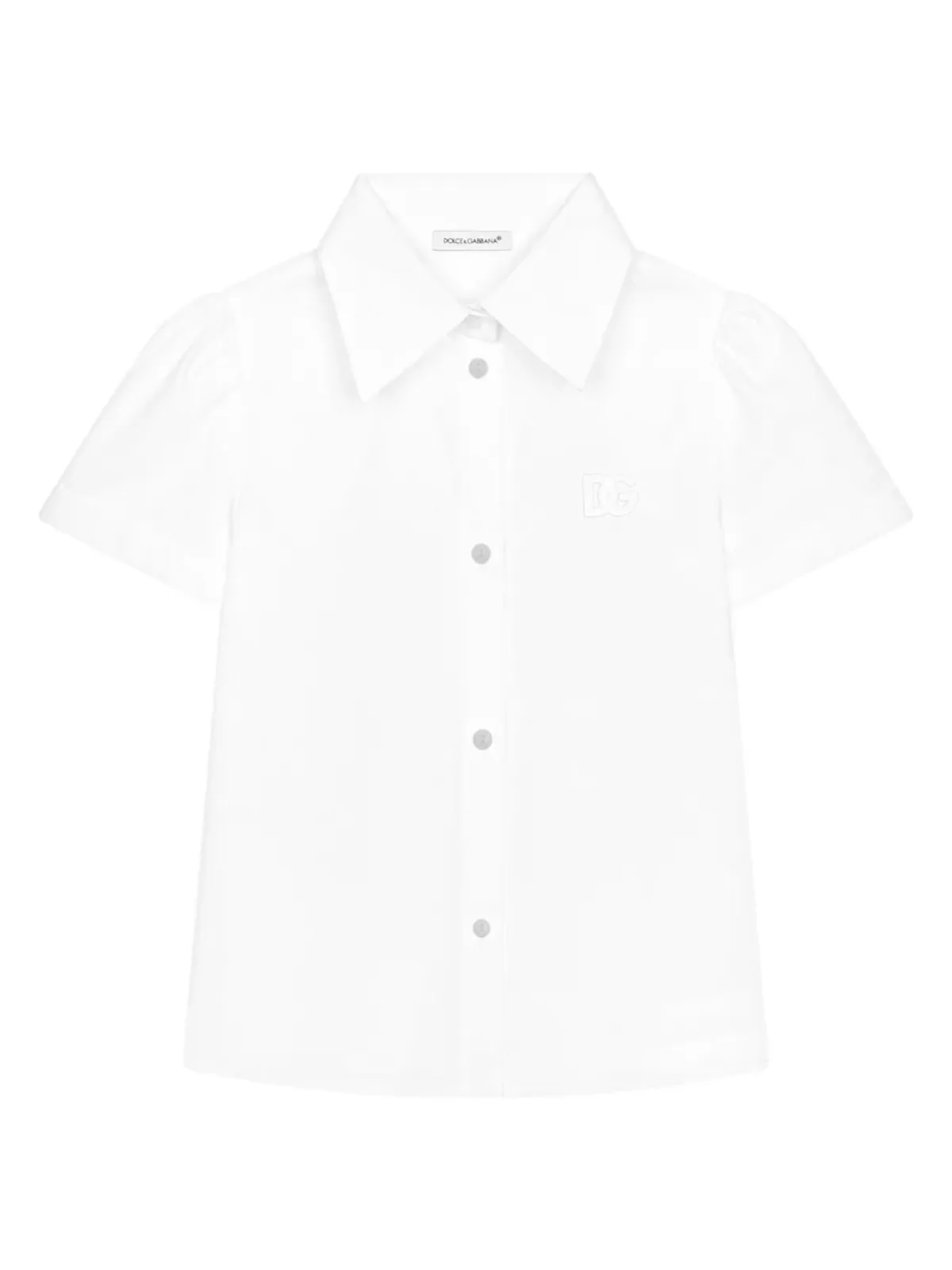 Dolce & Gabbana Kids ロゴアップリケ付きコットンシャツ - ホワイト - 画像1