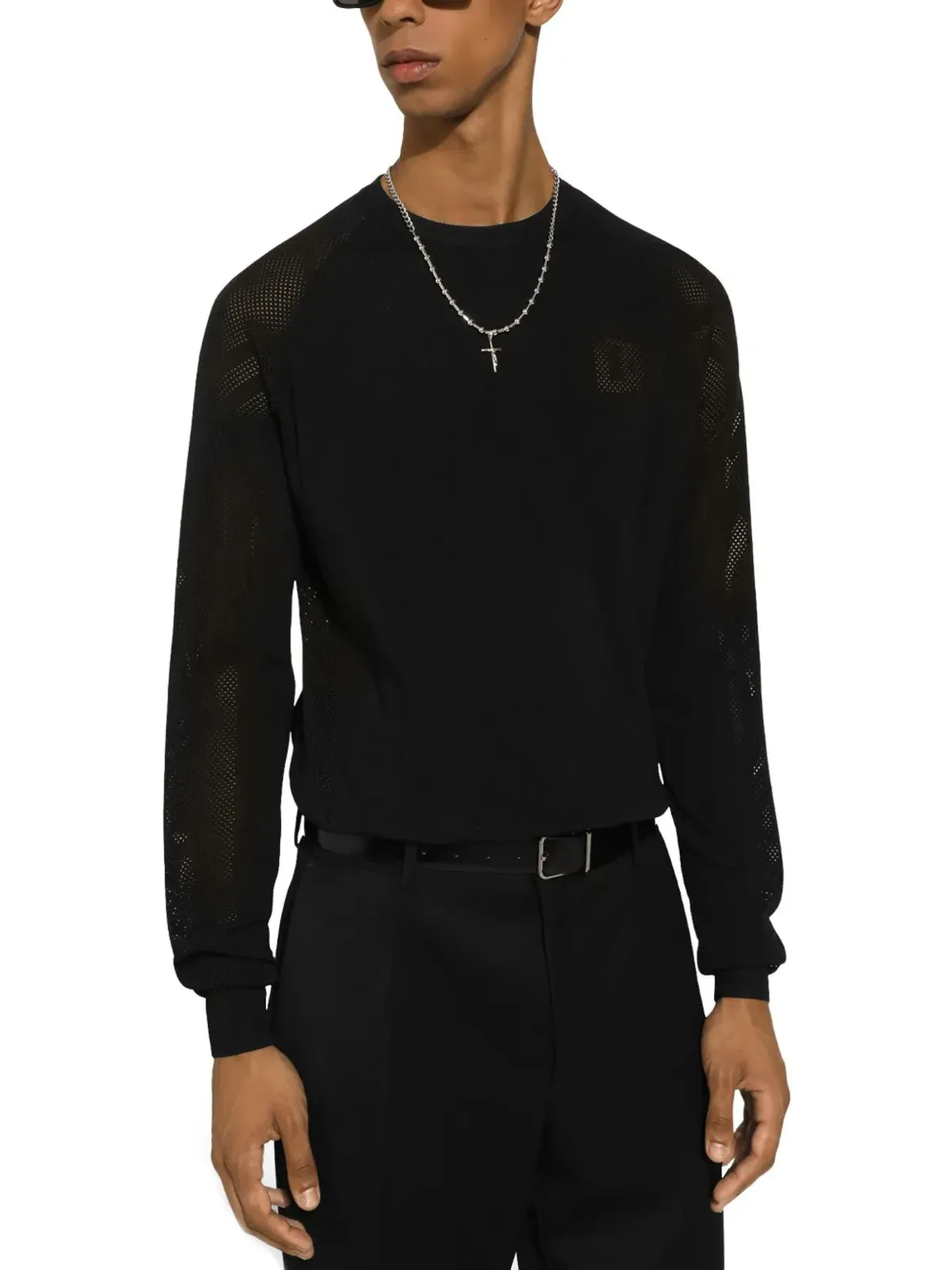 Dolce & Gabbana クロスペンダント ボールチェーン ネックレス - シルバー - 画像3